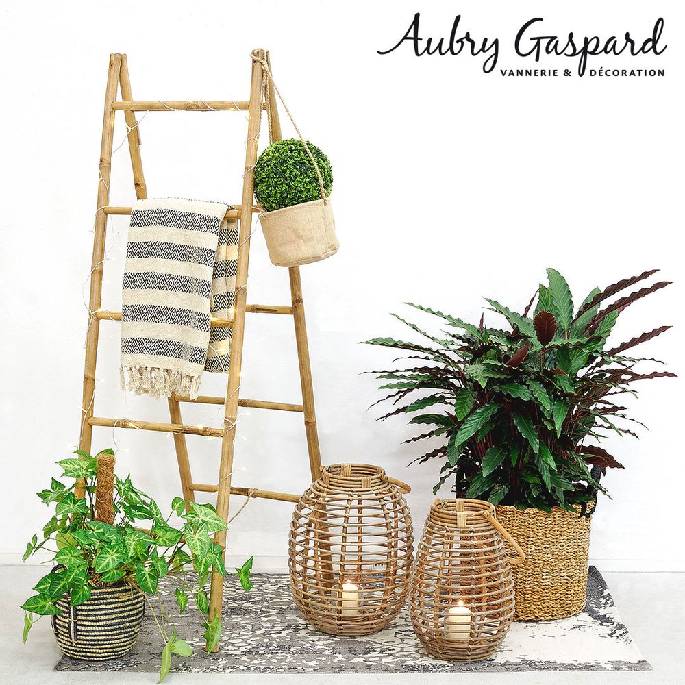 Decorative objects - Grey pulut rattan lantern - AUBRY GASPARD