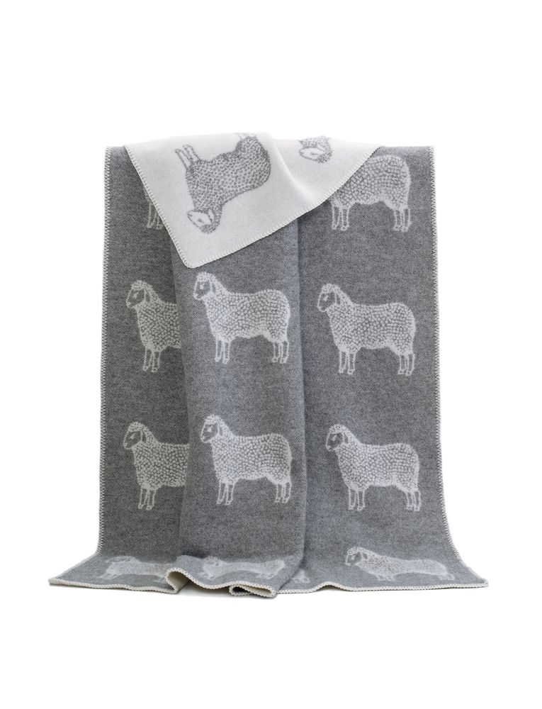 Plaids - Couverture en laine de mouton - 130 x 180 cm - J.J. TEXTILE LTD