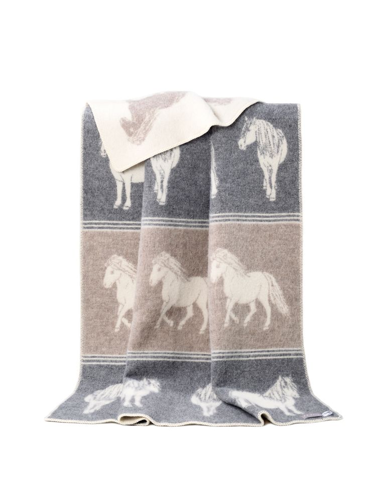 Throw blankets - Ponies Wool Blanket - 130 x 180 cm - J.J. TEXTILE LTD