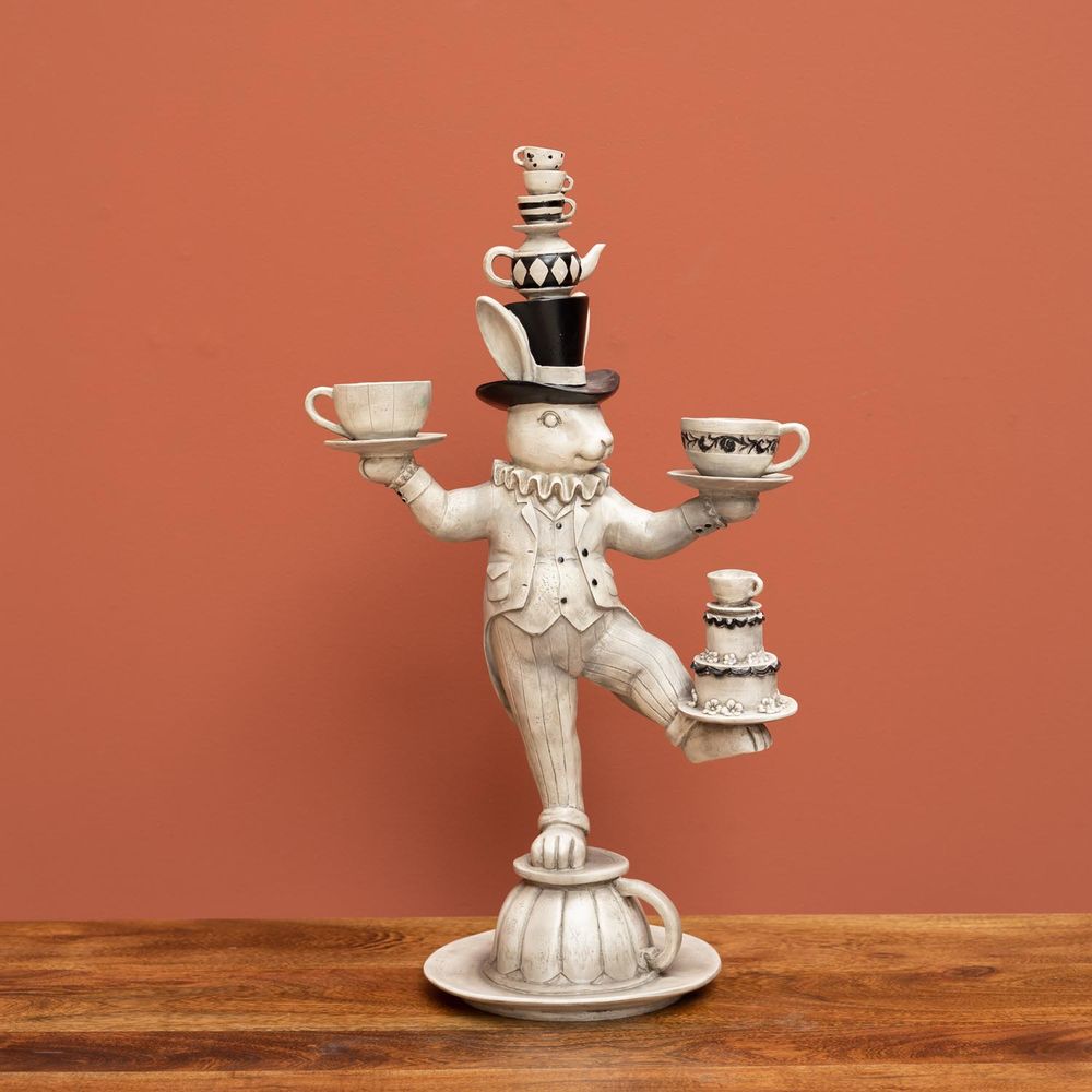 Sculptures, statuettes et miniatures - Déco lapin d'Alice 3 petits pots - CHEHOMA