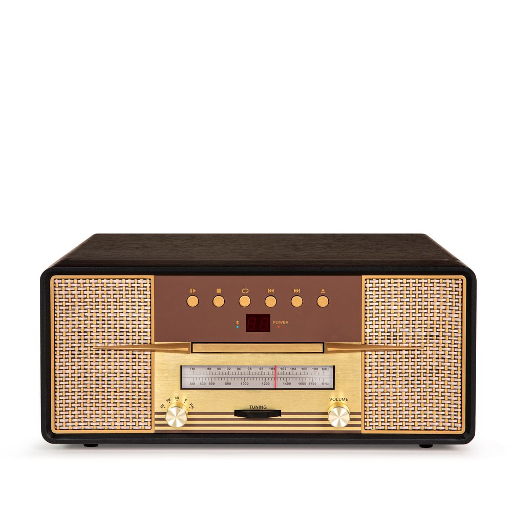 Speakers and radios - Crosley Rhapsody Entertainment Center Mahogany (CD/ Bluetooth/ cassette/ vinyl player) - CROSLEY RADIO