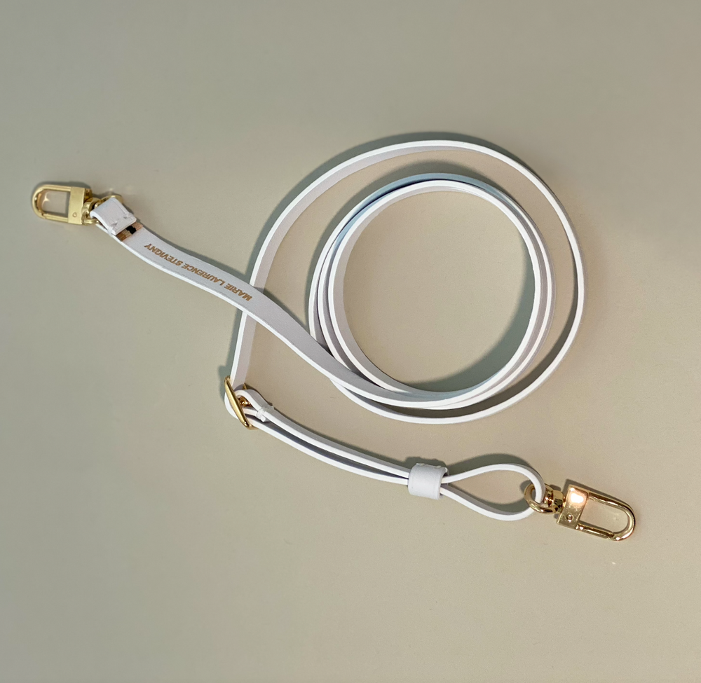 Sacs et cabas - Zip Maxi Cut cuir blanc et finitions or - MLS-MARIELAURENCESTEVIGNY