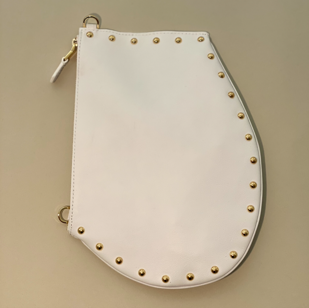 Sacs et cabas - Zip Maxi cuir blanc clouté or - MLS-MARIELAURENCESTEVIGNY