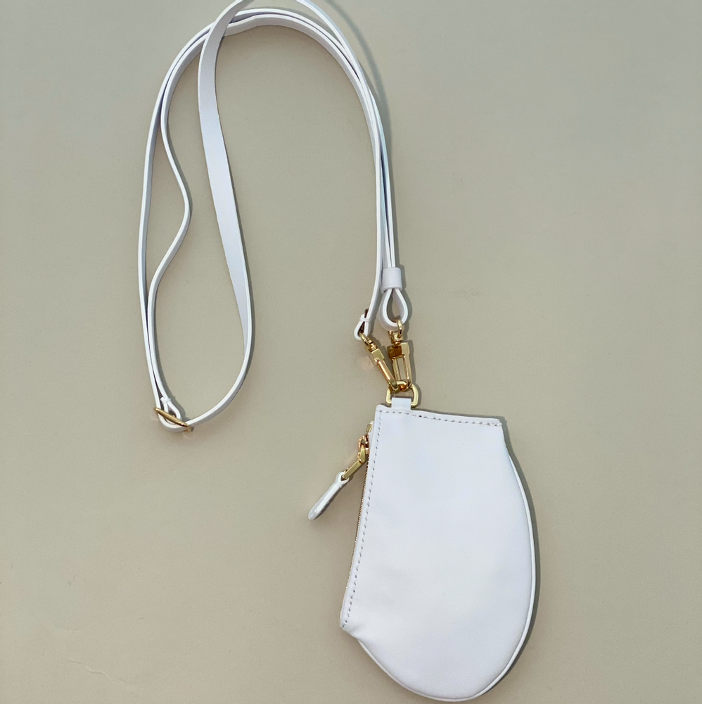 Petite maroquinerie - Zip Micro cuir blanc et finitions or - MLS-MARIELAURENCESTEVIGNY