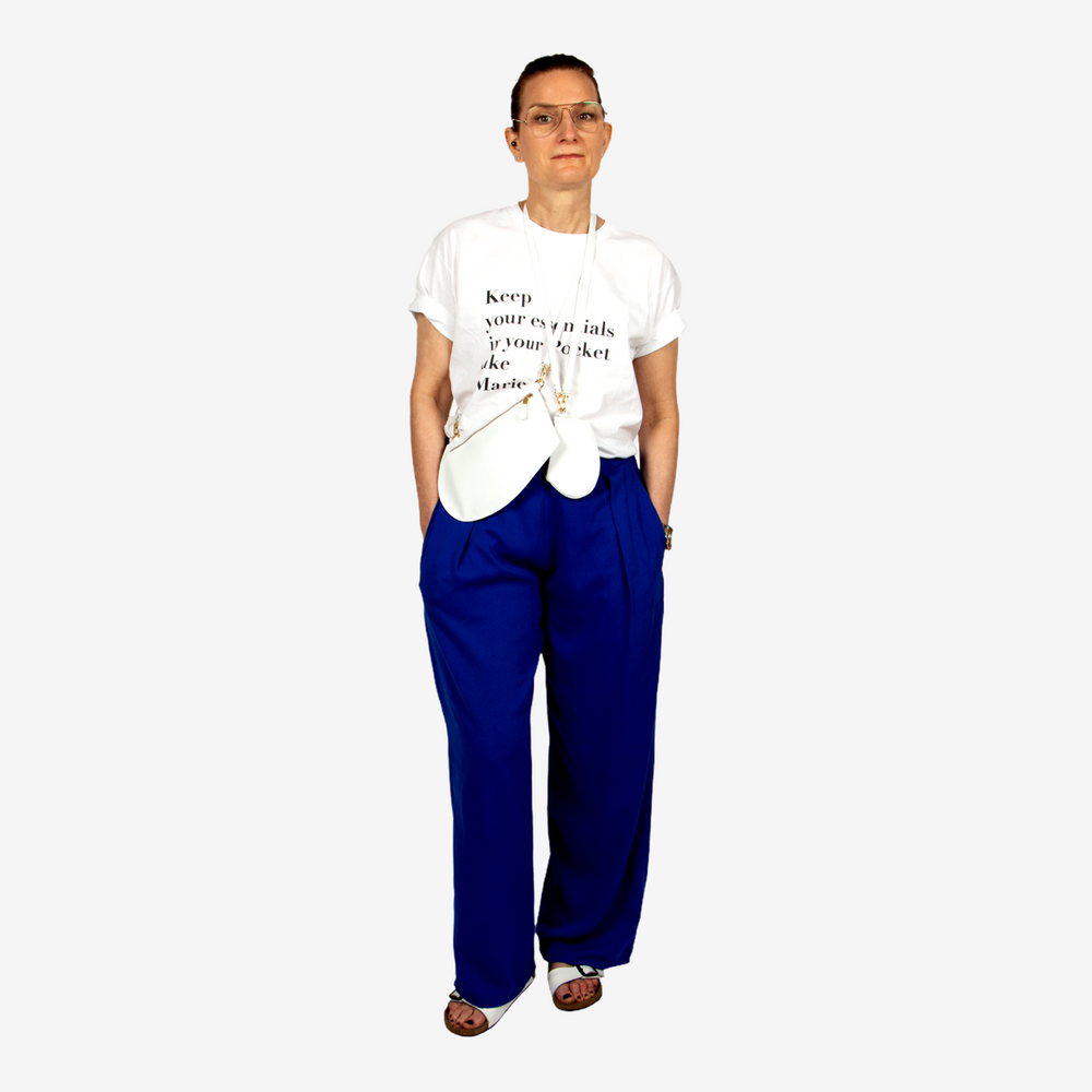 Sacs et cabas - Zip Maxi Cut cuir blanc et finitions or - MLS-MARIELAURENCESTEVIGNY