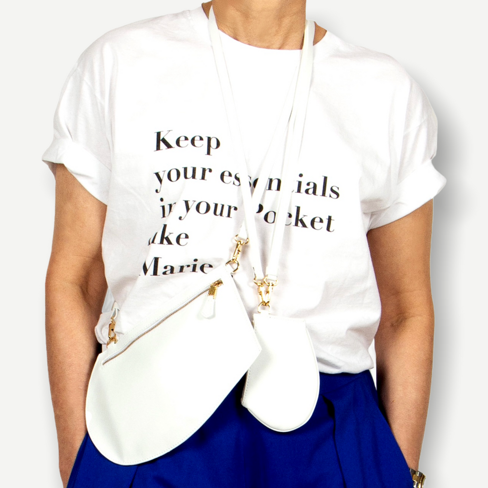 Sacs et cabas - Zip Maxi Cut cuir blanc et finitions or - MLS-MARIELAURENCESTEVIGNY