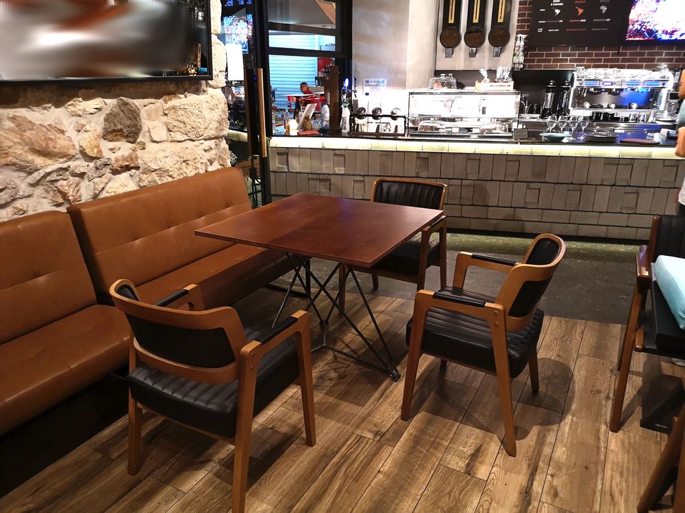 Tables Salle à Manger - Table avec plateau (placage acajou) et pied en acier Starbase - LIVING MEDITERANEO