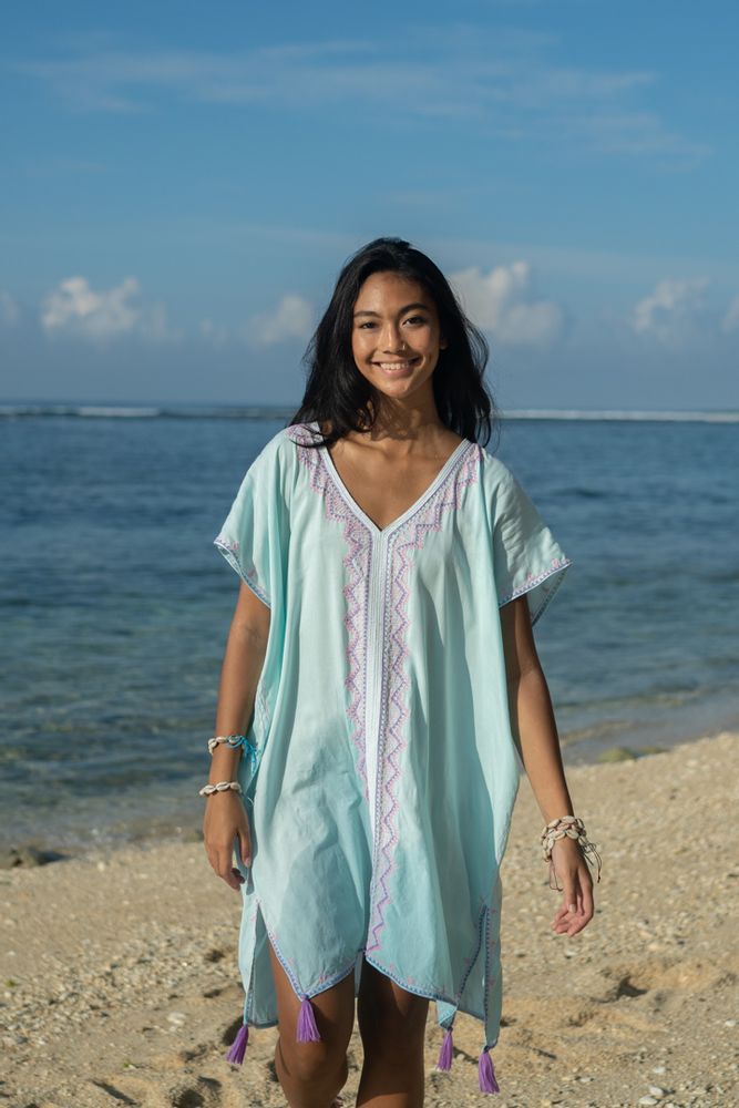 Prêt-à-porter - Caftan court/robe cache-maillot de plage Bali - MON ANGE LOUISE