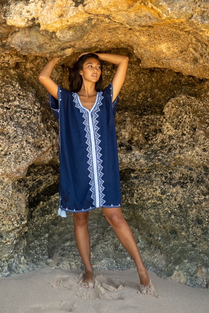 Prêt-à-porter - Caftan court/robe cache-maillot de plage Bali - MON ANGE LOUISE