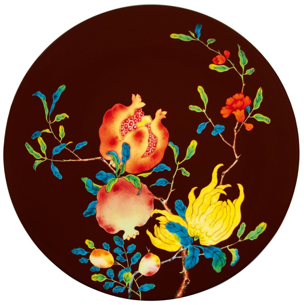 Assiettes de réception - Harmonia -  Assiette plate coupe fond marron - RAYNAUD