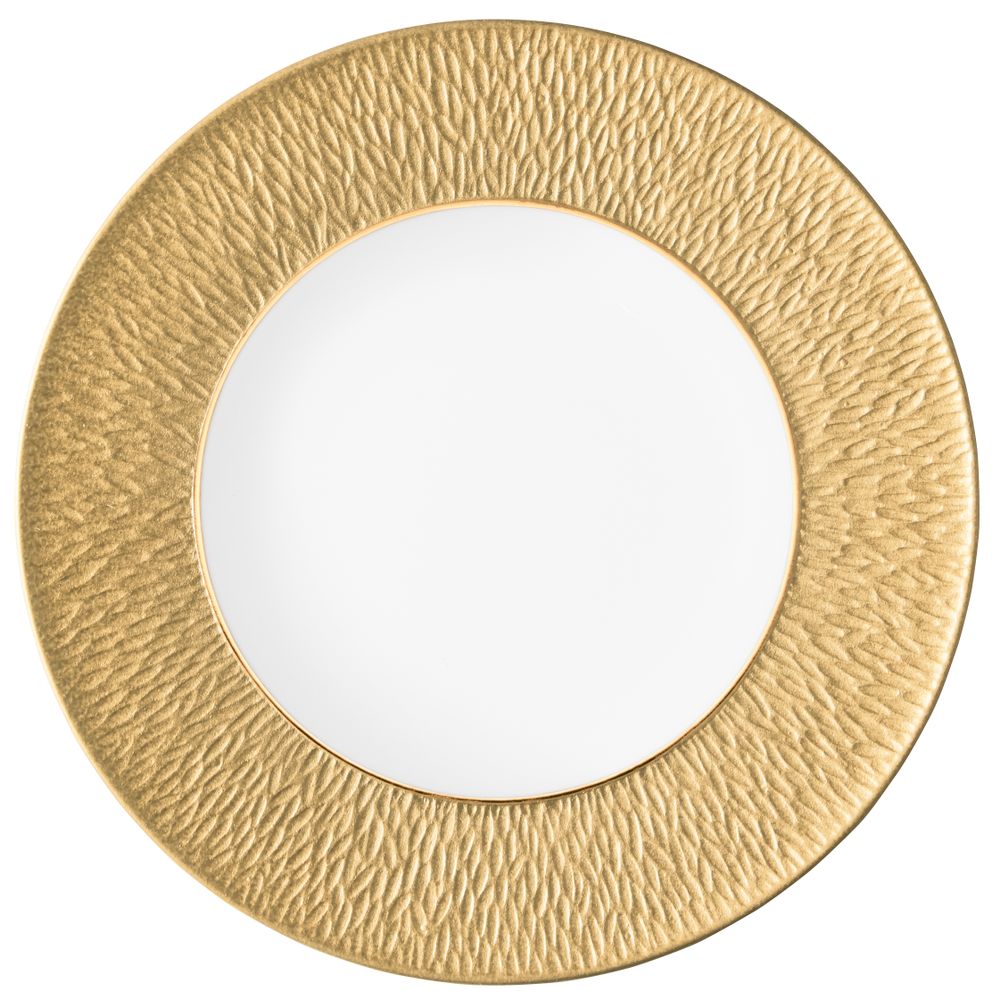 Formal plates - Minéral Irisé - Flat plate with engraved rim yellow gold 27 - RAYNAUD