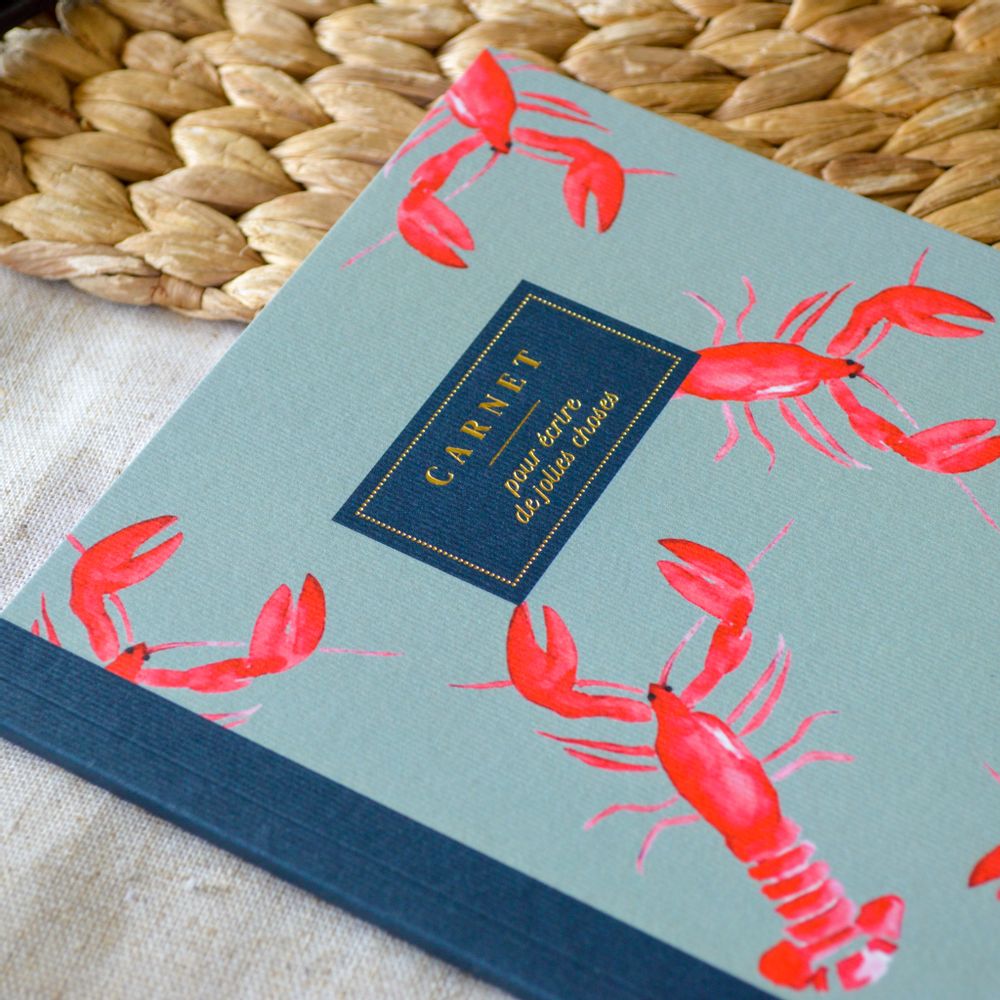 Papeterie - Carnet A5 - Les Homards - BLEU COQUILLE