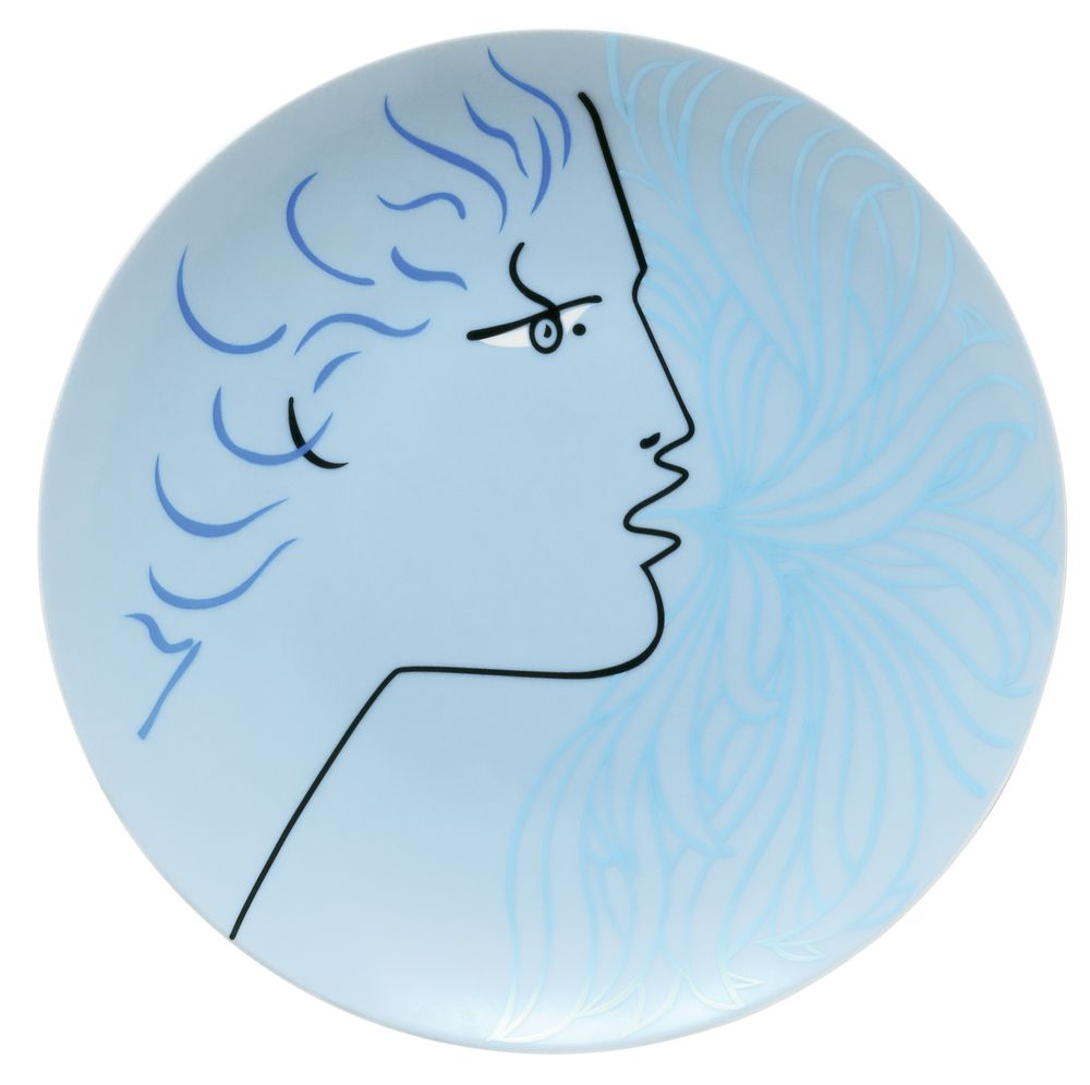 Objets de décoration - Cocteau - Assiette plate coupe Protée bleu 21 - RAYNAUD