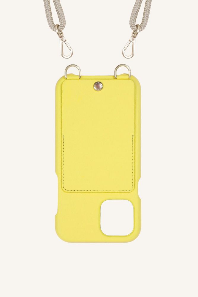 Other smart objects - LOU CASE - A leather mobile phone case with pouch and gold metal straps for shoulder strap - LOUVINI PARIS