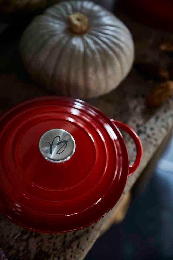Faitouts - LEGUMIER TRADITION EN FONTE EMAILLEE ROUGE DEGRADE - BAUMALU