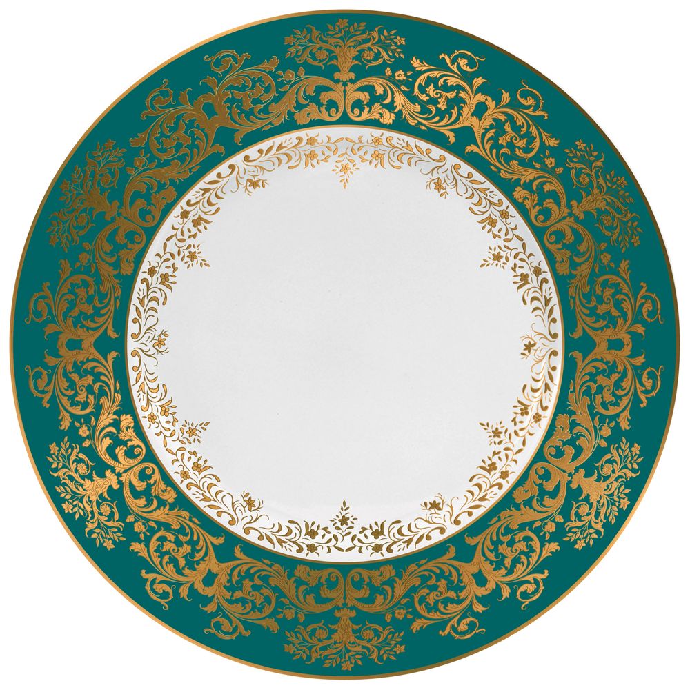Formal plates - Chelsea - Flat Plate with Turquoise 27 - RAYNAUD