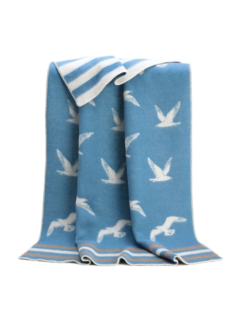 Plaids - Couverture en laine mouettes - 130 x 180 cm - J.J. TEXTILE LTD
