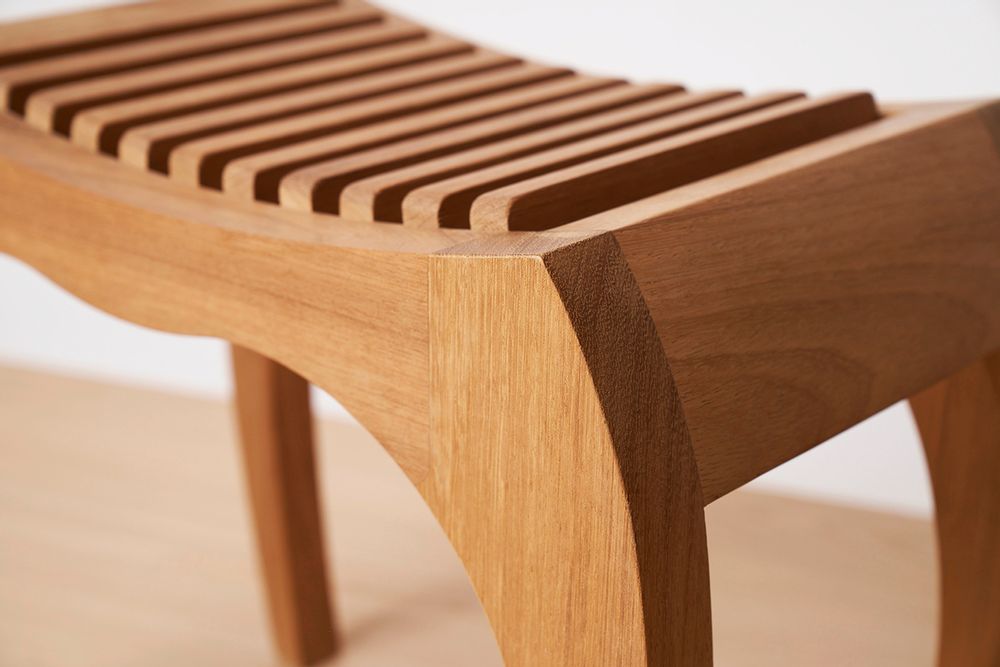 Banquettes pour collectivités - Tabouret en bois pour la chambre à coucher , siège pour le hall RUMBO - VAN DEN HEEDE-FURNITURE-ART-DESIGN