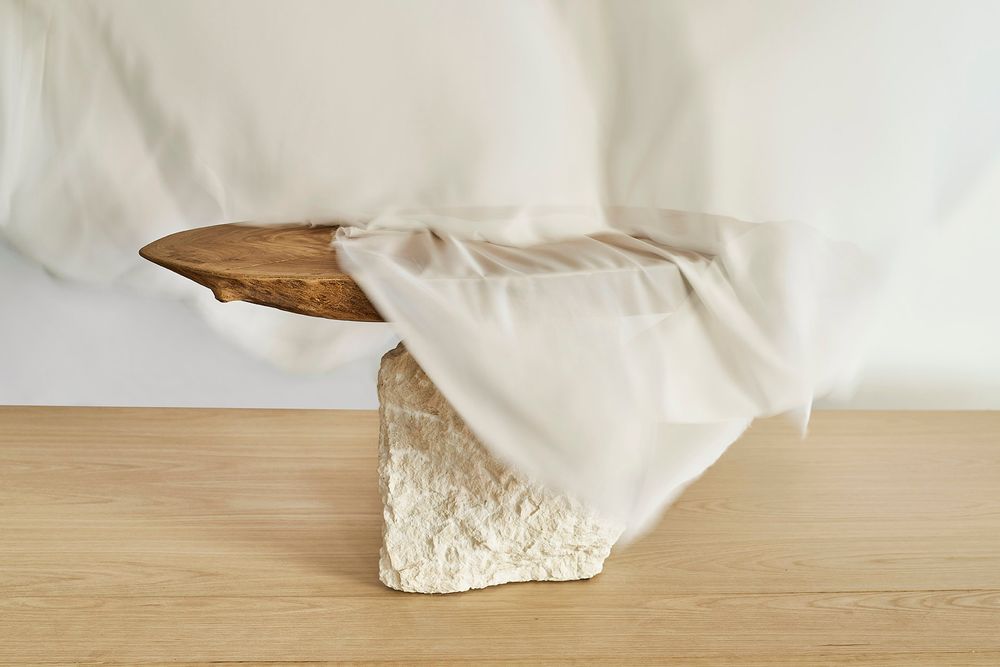 Tables basses - table rustique en bois et pierre - VAN DEN HEEDE-FURNITURE-ART-DESIGN