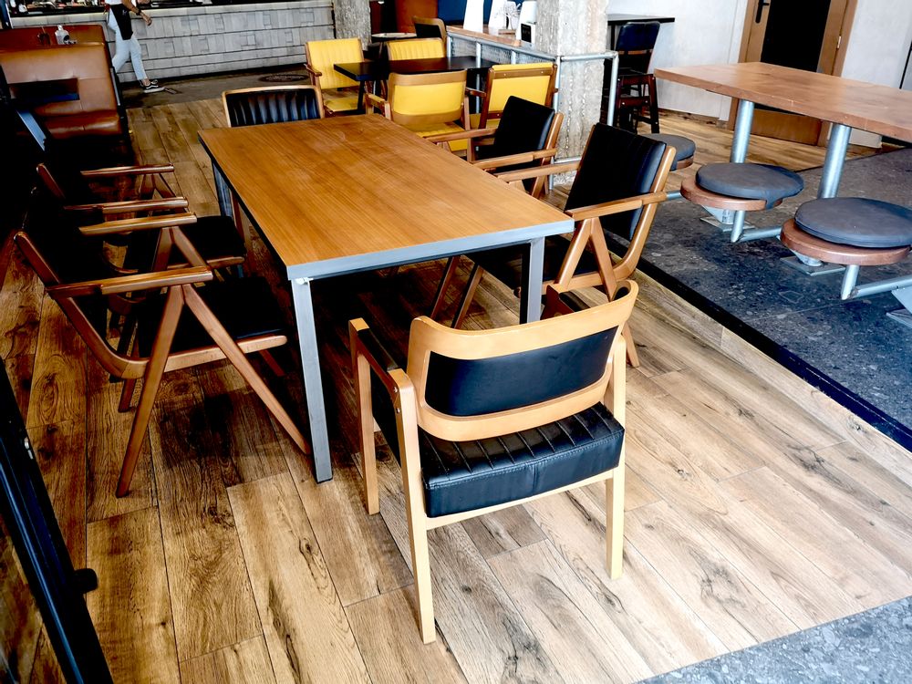 Dining Tables - Table with african walnut top and steel bases type parson - LIVING MEDITERANEO