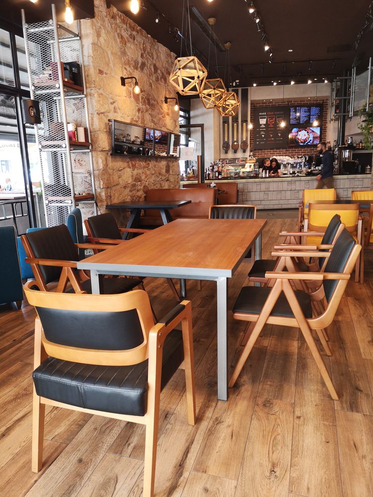 Dining Tables - Table with african walnut top and steel bases type parson - LIVING MEDITERANEO