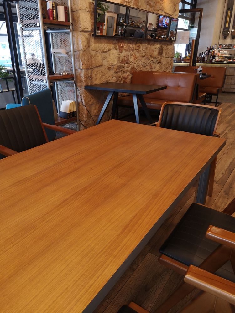 Dining Tables - Table with african walnut top and steel bases type parson - LIVING MEDITERANEO