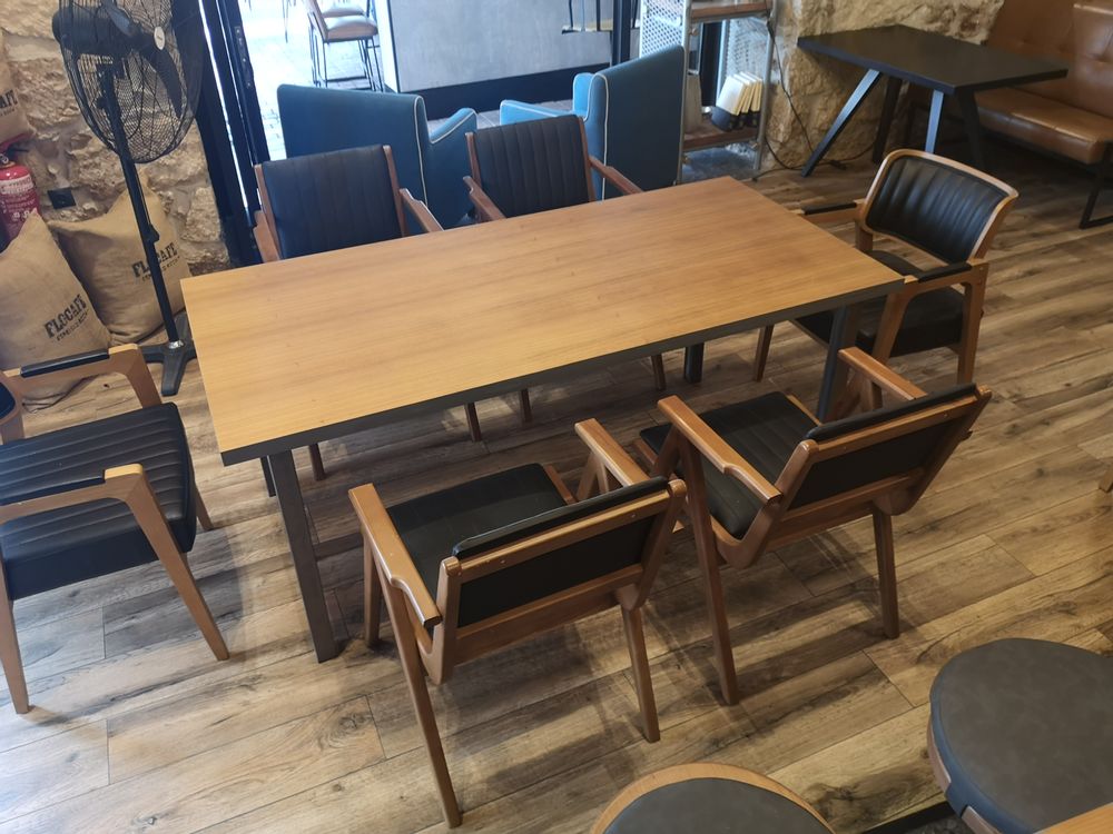 Dining Tables - Table with african walnut top and steel bases type parson - LIVING MEDITERANEO