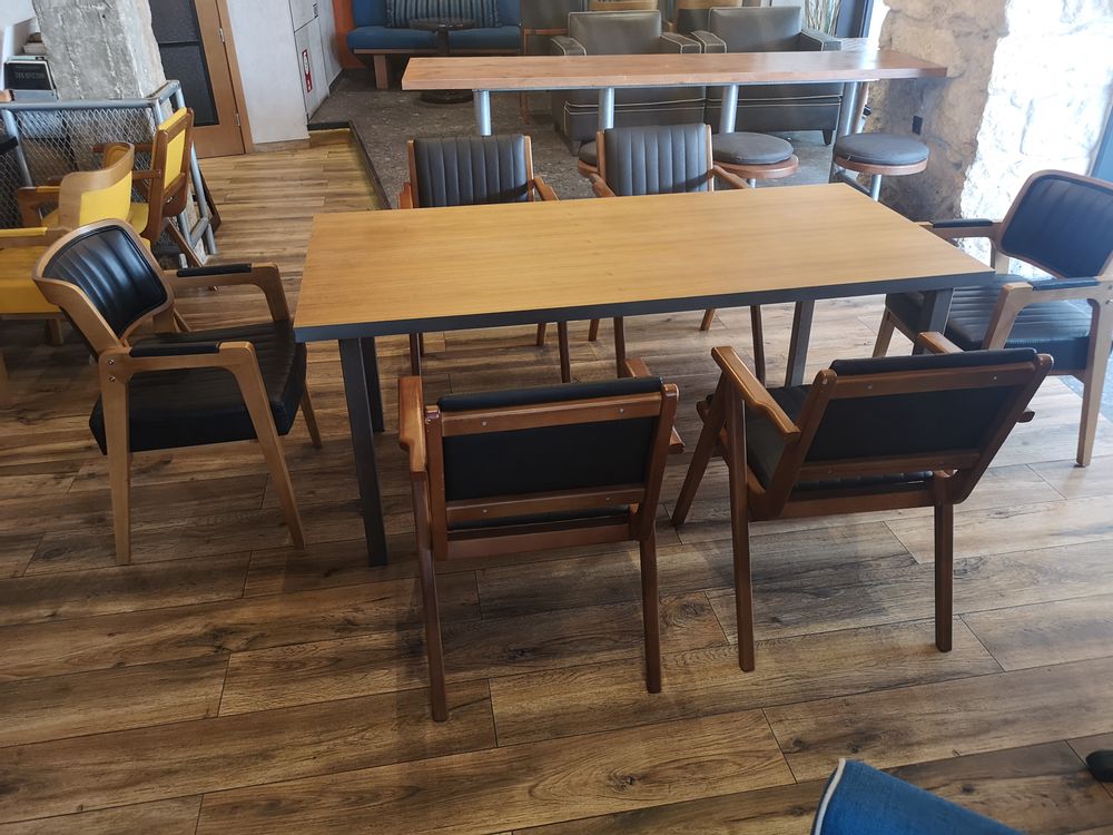 Dining Tables - Table with african walnut top and steel bases type parson - LIVING MEDITERANEO