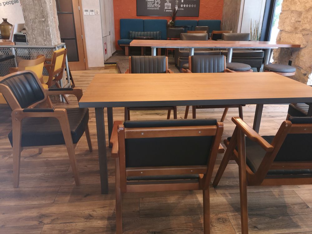 Dining Tables - Table with african walnut top and steel bases type parson - LIVING MEDITERANEO