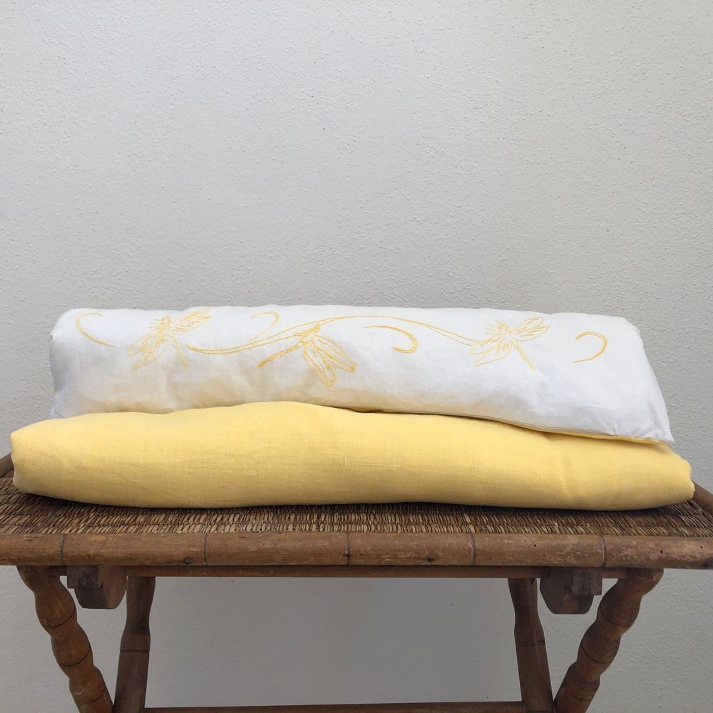 Linge de lit enfant - L'édredon bébé "les libellules" jaune - 60x80 cm - L'ATELIER DES CREATEURS