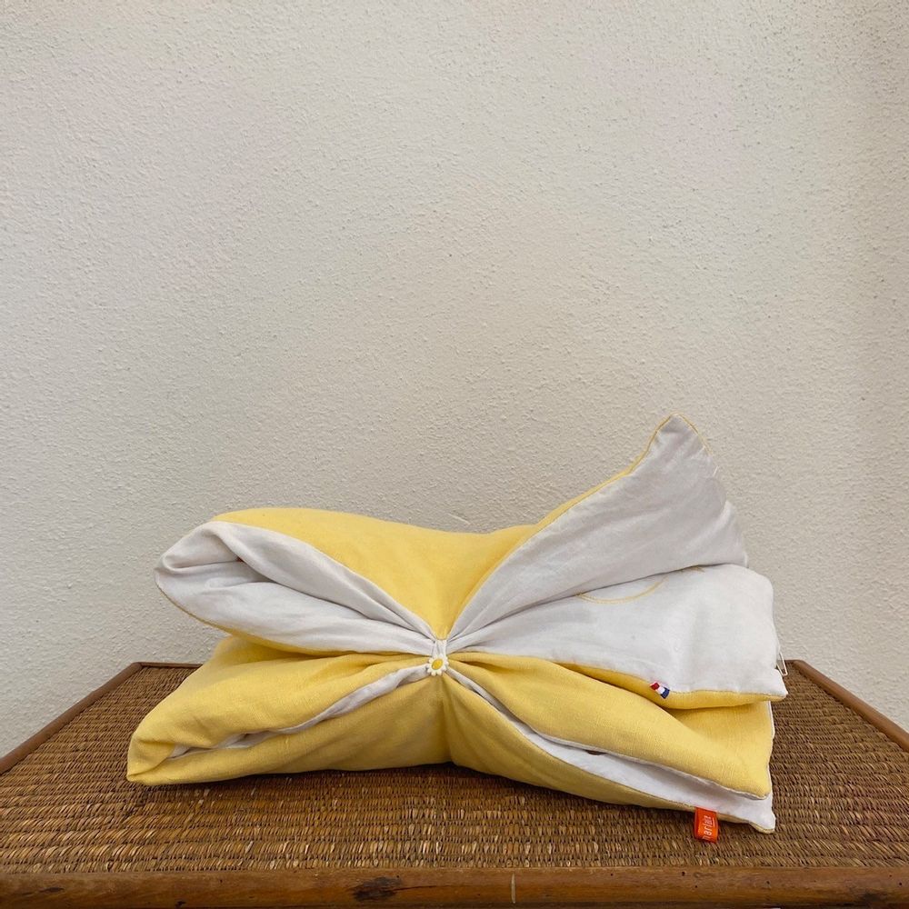 Linge de lit enfant - L'édredon bébé "les libellules" jaune - 60x80 cm - L'ATELIER DES CREATEURS