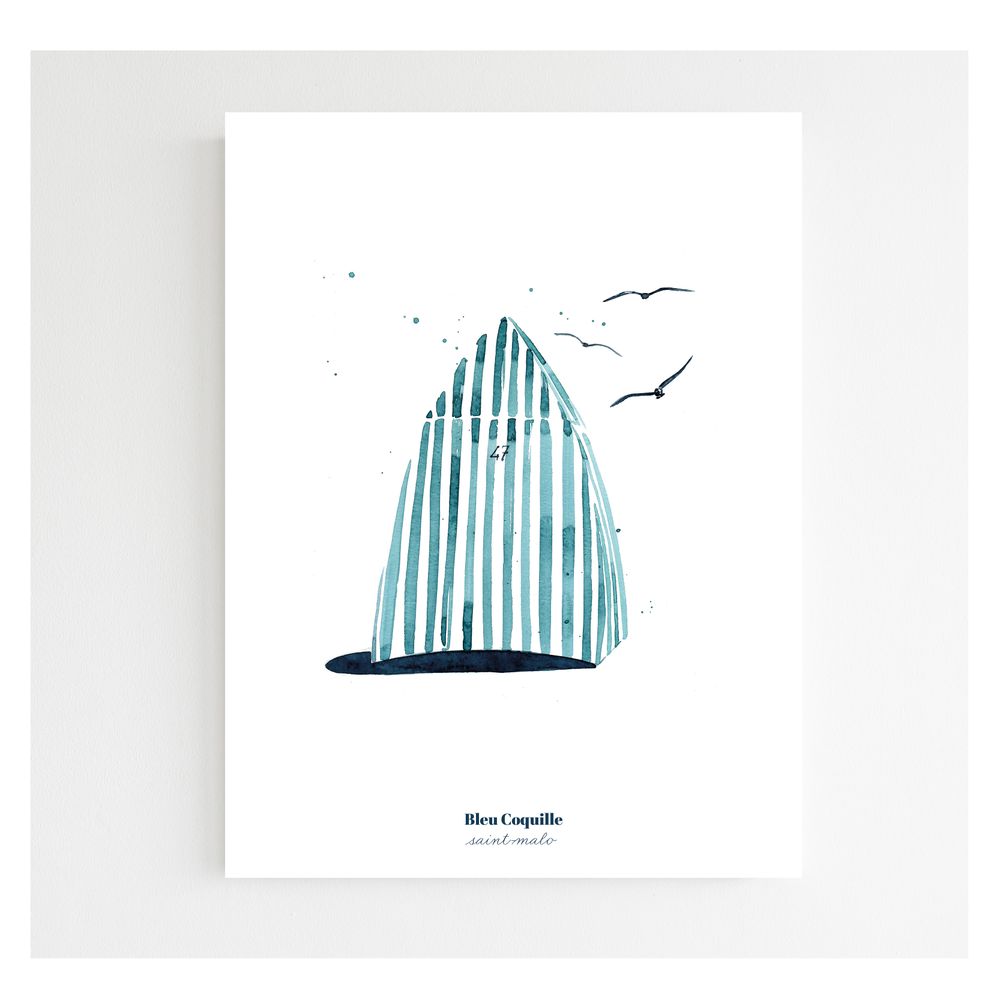 Affiches - Affiche 30x40 - Tente de Dinard - BLEU COQUILLE