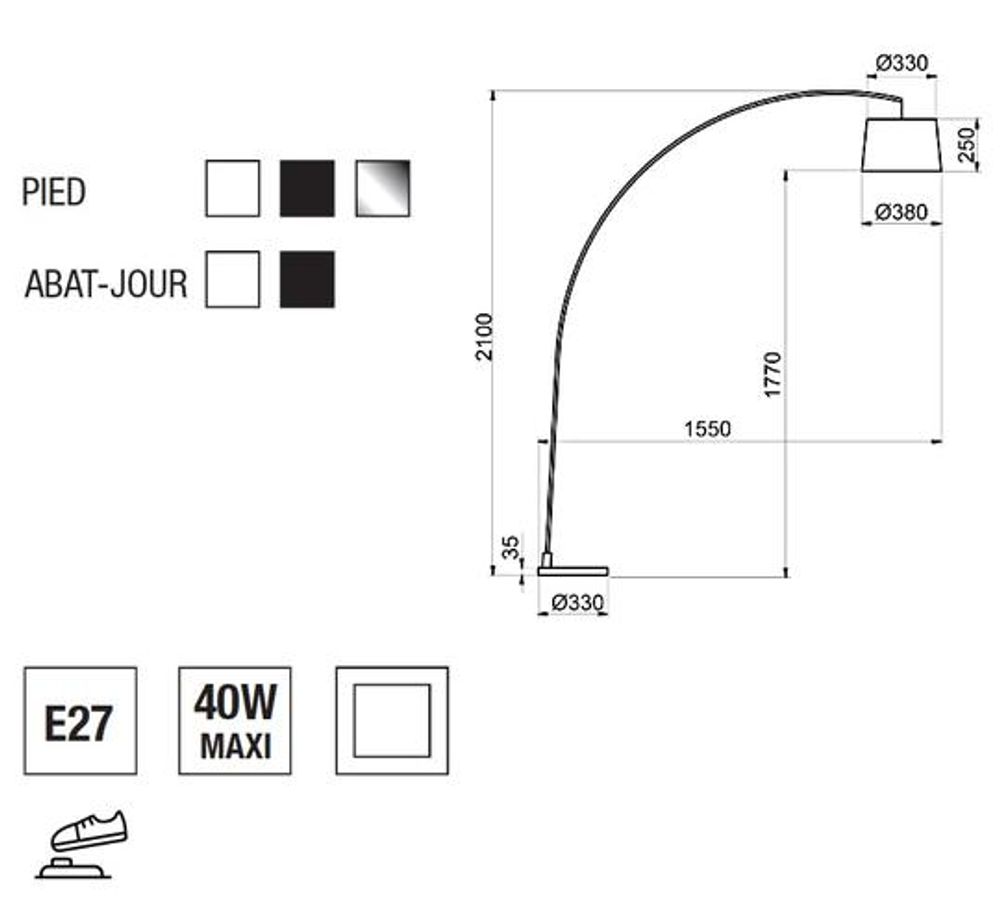 Objets de décoration - Lampadaire ARC - ALUMINOR