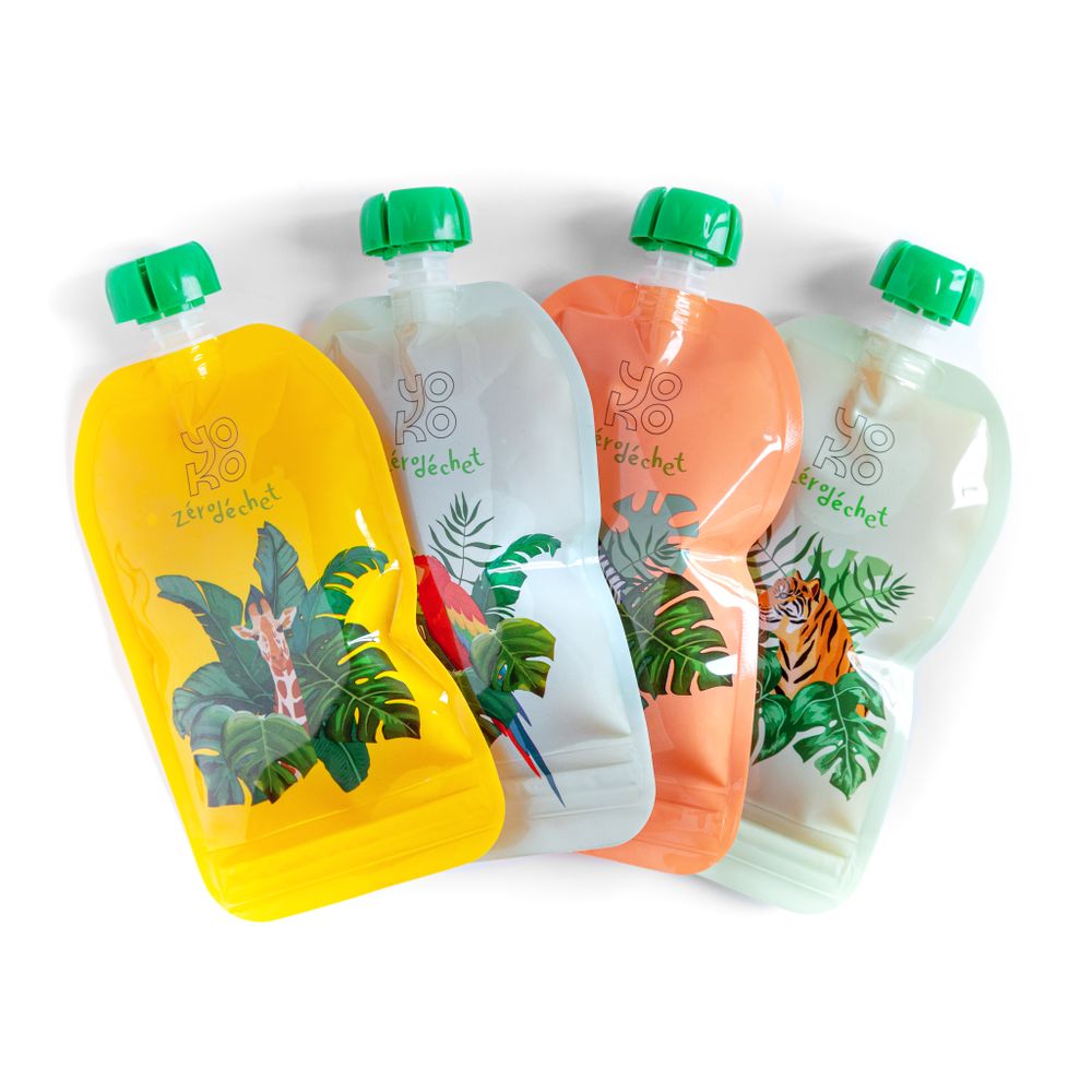 Kitchen utensils - Set of 4 Reusable Water Bottles for Compotes - YOKO DESIGN