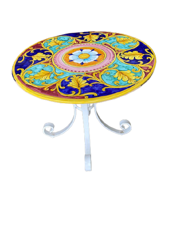 Tables for hotels - Gorgeous hand-painted stoneware garden table - CERASELLA CERAMICHE