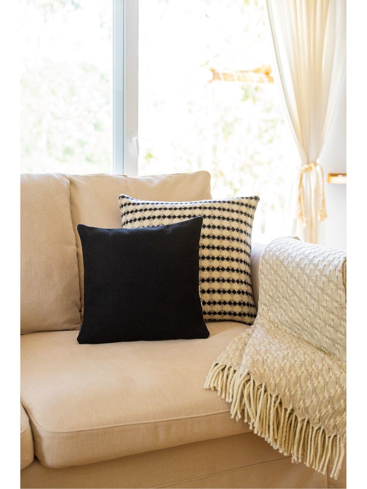 Fabric cushions - BICOLOR AZULEJO Cushion by Mantecas - BUREL FACTORY