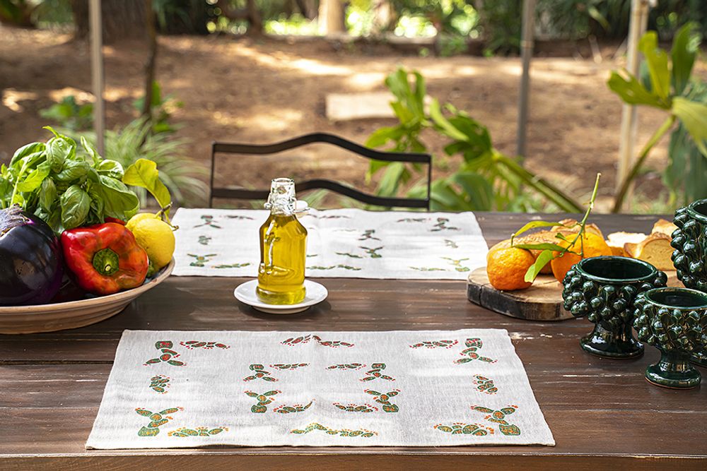 Linge de table textile - ensemble de nappe fichidindia - COLORI DEL SOLE