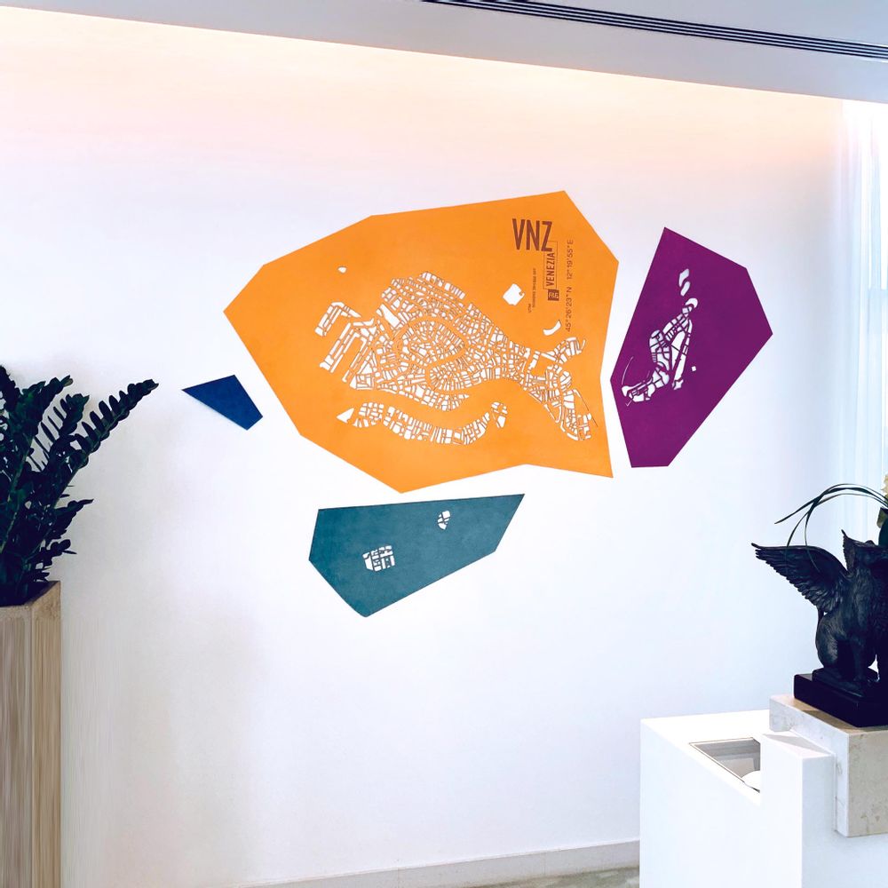 Other wall decoration - Venice Leather map| H 160 - W 240  | Unique Piece - Wall decoration - FRANK&FRANK