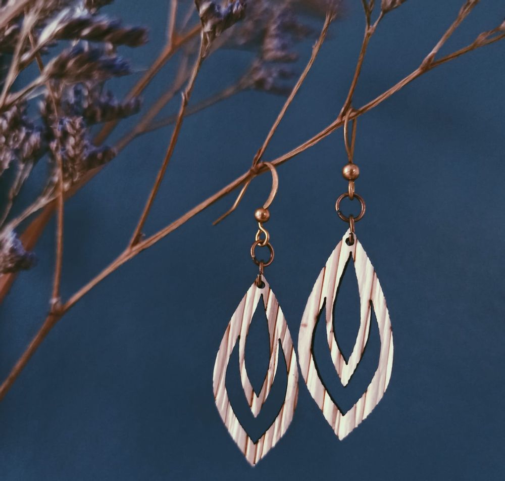 Bijoux - Boucles d'oreilles réalisées à partir de feuilles de Palmier - ARECABIO