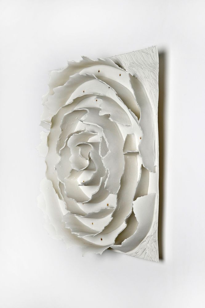 Unique pieces - Paintings Porcelain GOLD “labirynth” collection Bark - GUENAELLE GRASSI