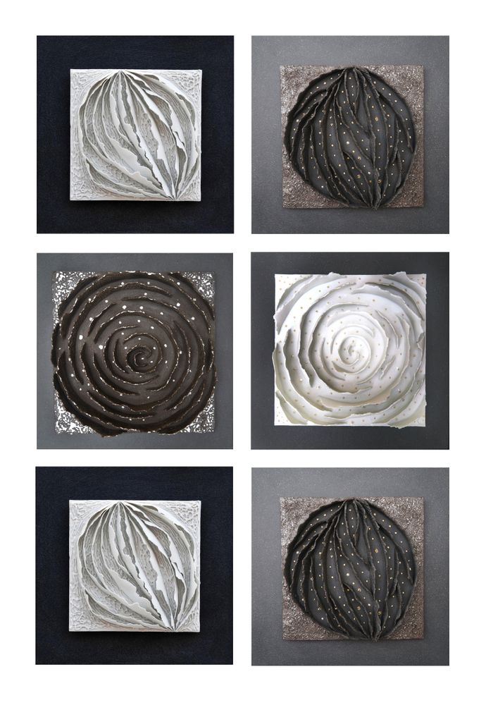 Paintings - Tableaux Grès noir "Eclosion"" collection Ecorce - GUENAELLE GRASSI