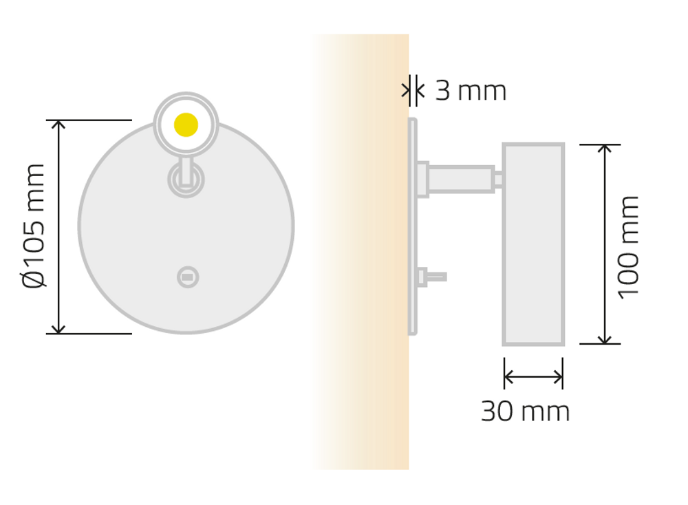 Appliques - APPLIQUE W48 31 - PYXIS - TEKNI-LED GANDELIN