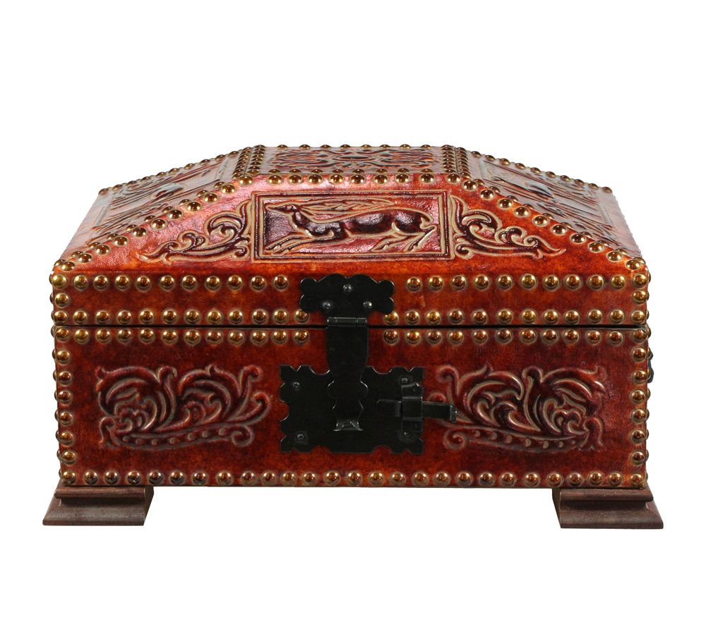 Caskets and boxes - Leather chest Maryam - MERYAN