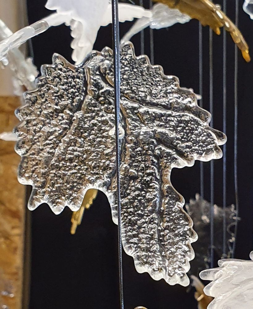 Hanging lights - Bespoke handmade glass chandelier Autumn Leaves - BARANSKA DESIGN