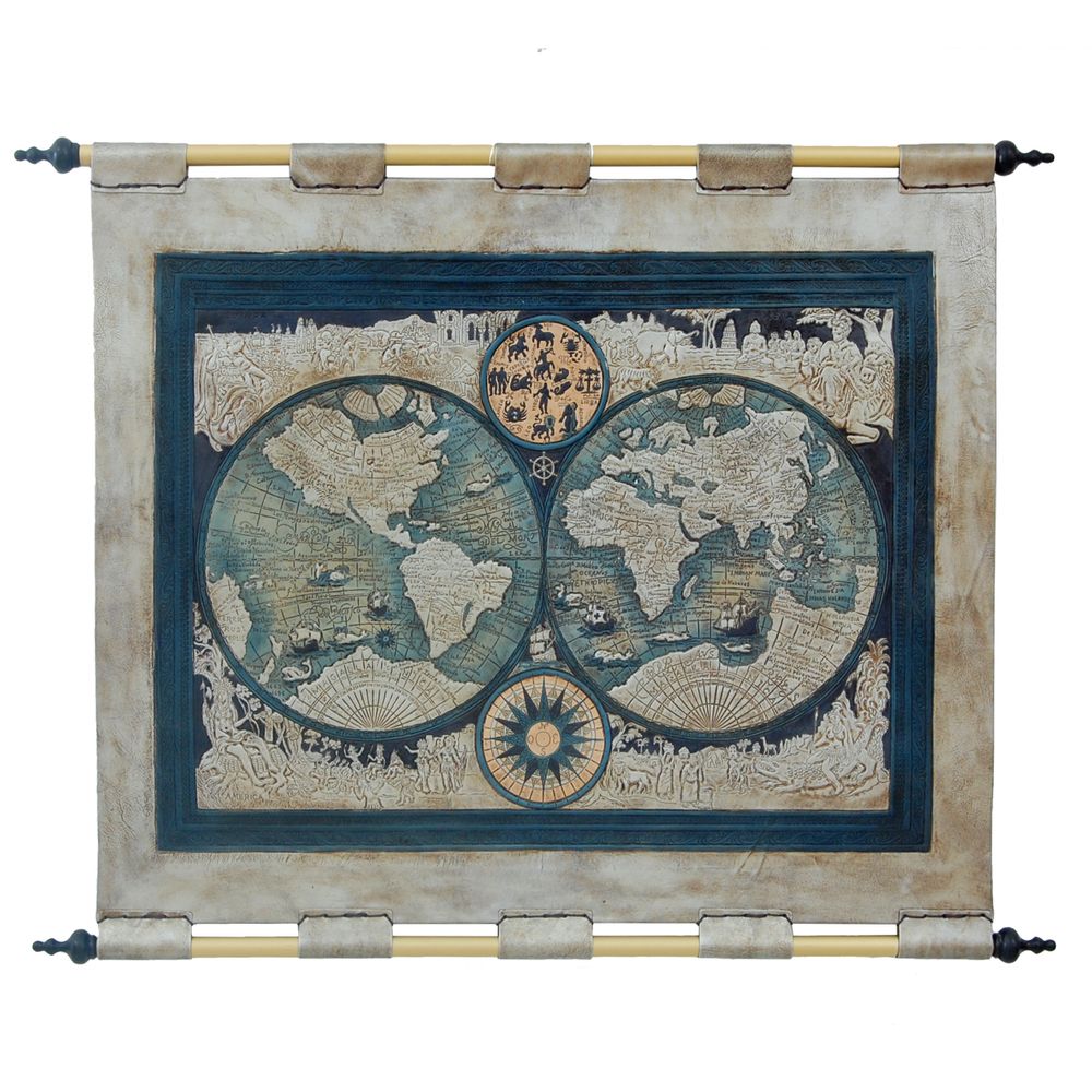 Other wall decoration - Leather Tapestry World Map - MERYAN