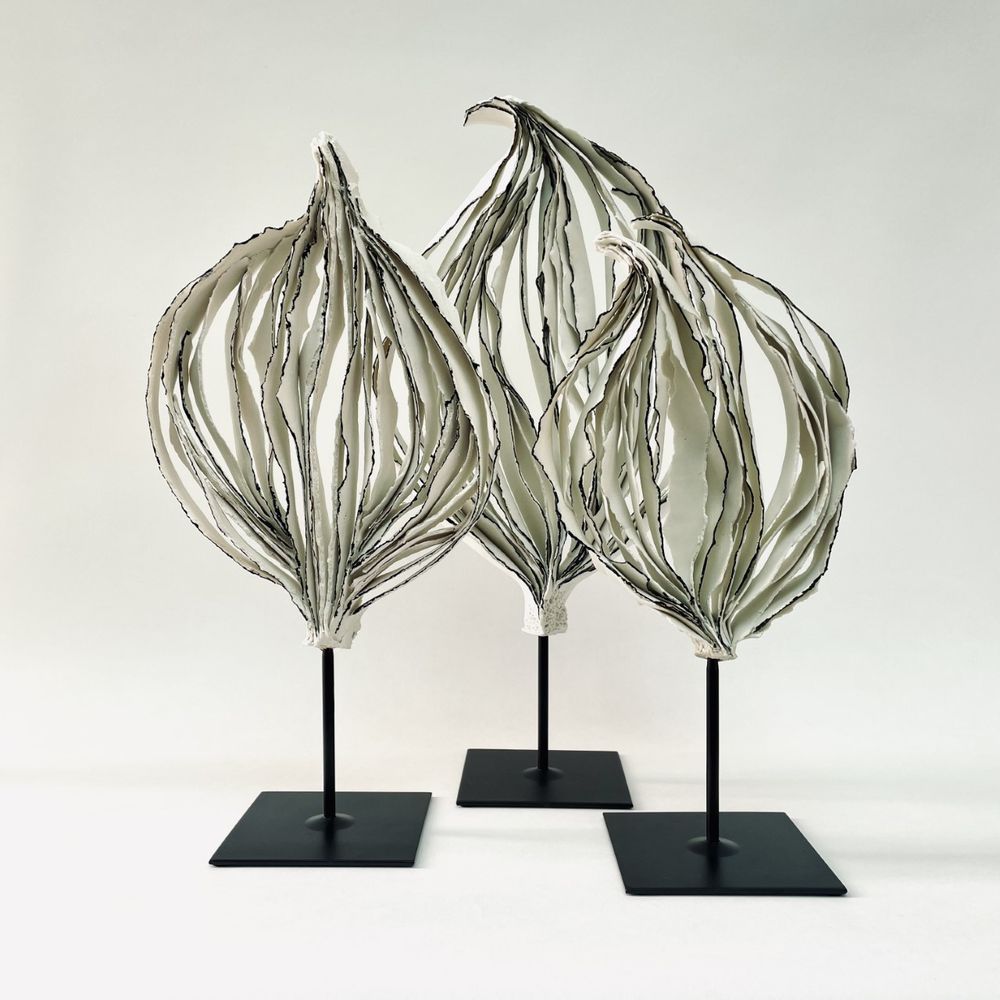 Sculptures, statuettes and miniatures - Sculpture Arbre Porcelaine avec liseré noir - GUENAELLE GRASSI