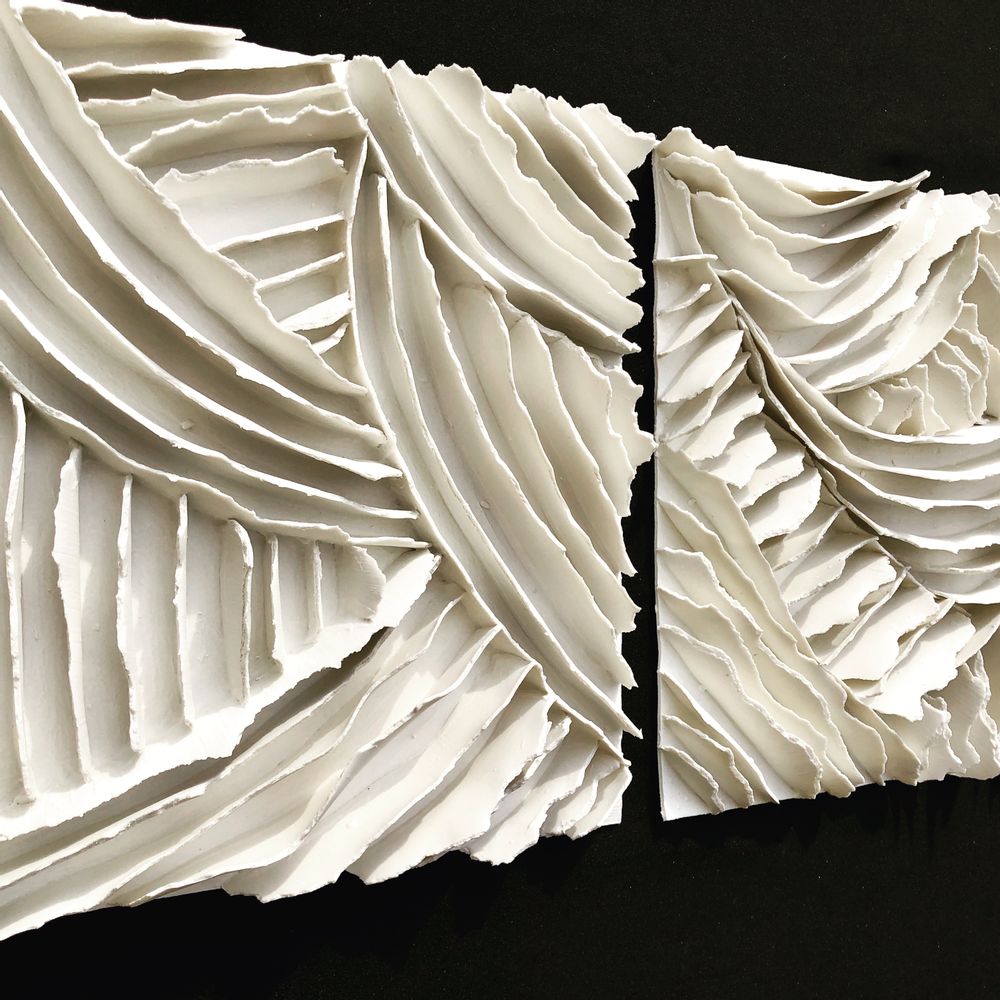 Tableaux - Tableaux porcelaine Collection Ecorce "Noisette" - GUENAELLE GRASSI