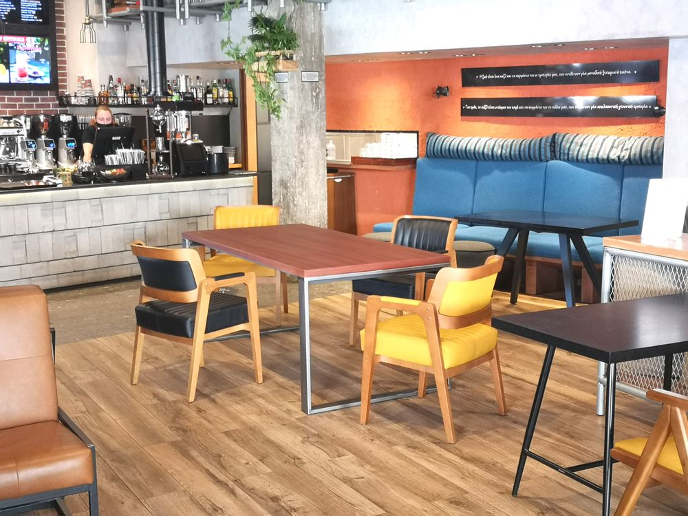 Dining Tables - Dining table Mahogany top with steel base O - LIVING MEDITERANEO
