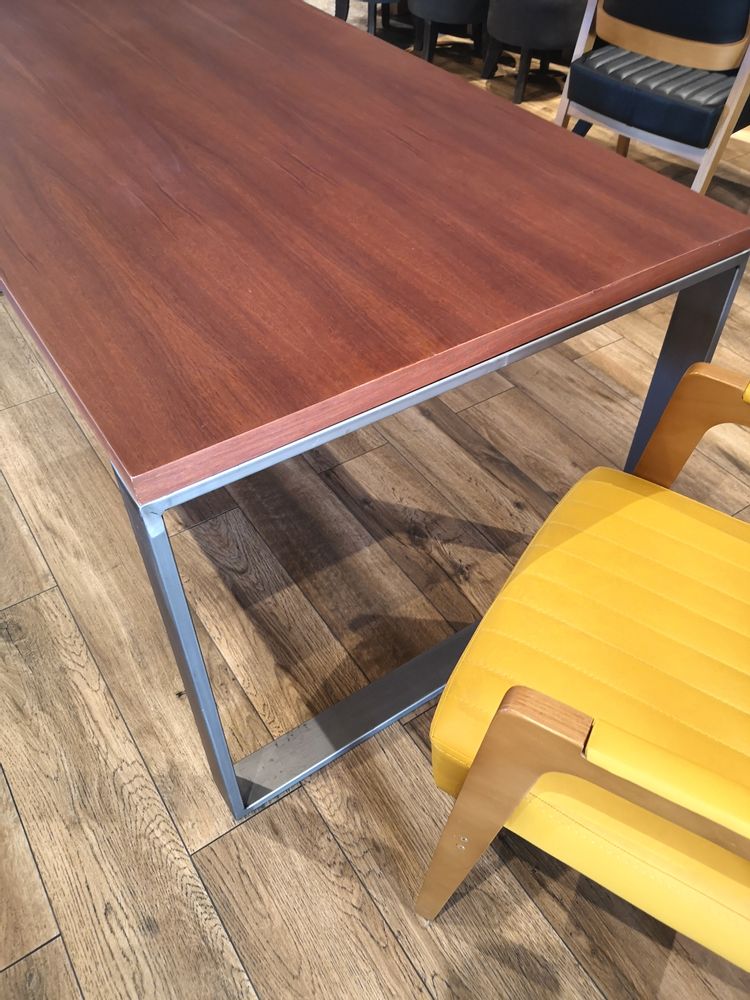Dining Tables - Dining table Mahogany top with steel base O - LIVING MEDITERANEO