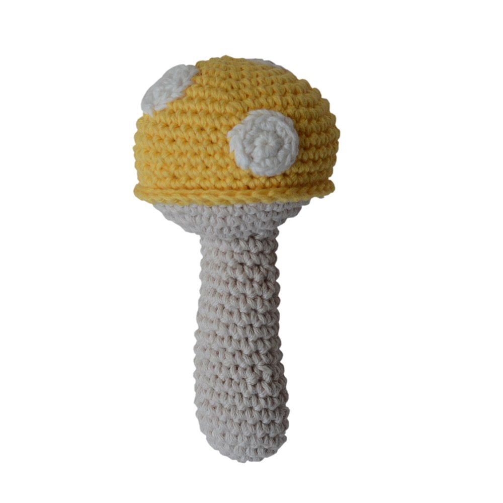 Cadeaux - Hochet crochet champignon bio - APUNT BARCELONA